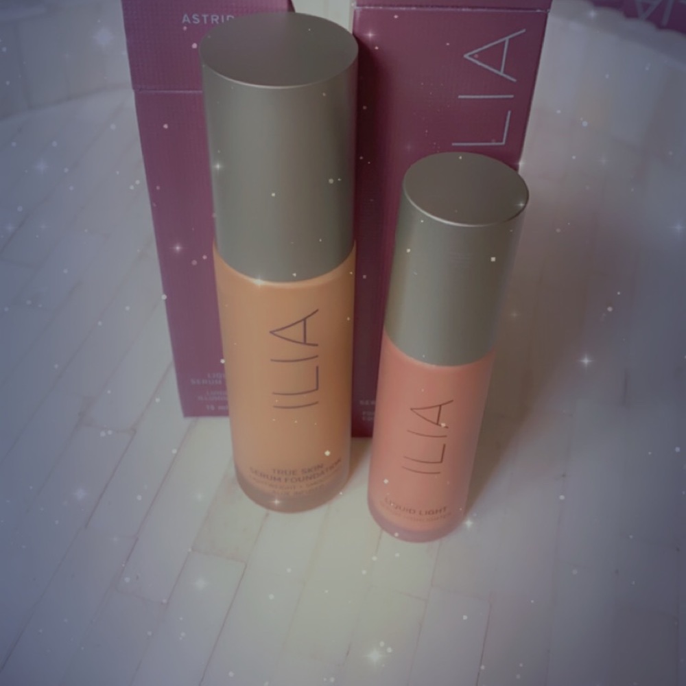 iLIA FOUNDATION and liquid highlighter Astrid
